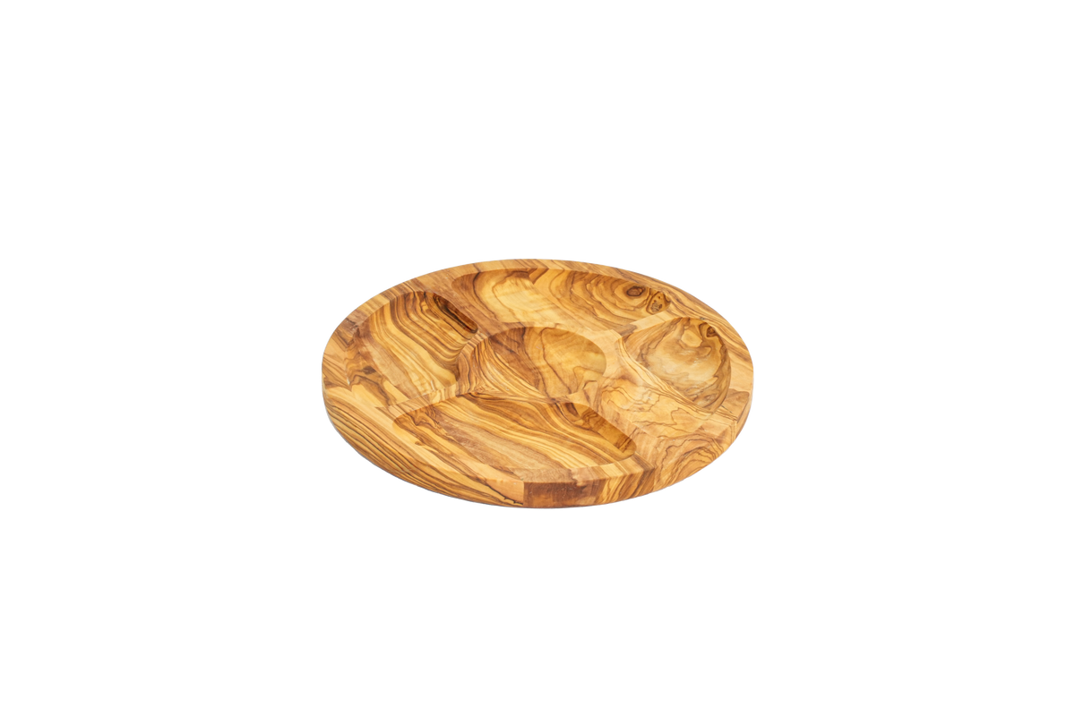 Copetinero redondo de 5 compartimientos de Madera de Olivo
