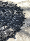 Alfombra Yute Redonda Calada Negra